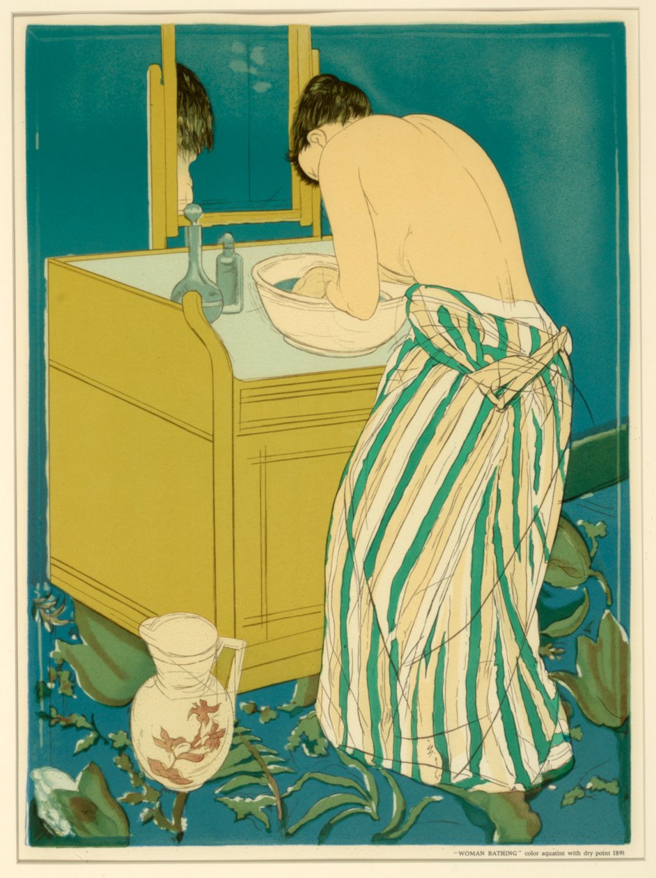 Mulher a tomar banho (cartaz) de Mary Cassatt