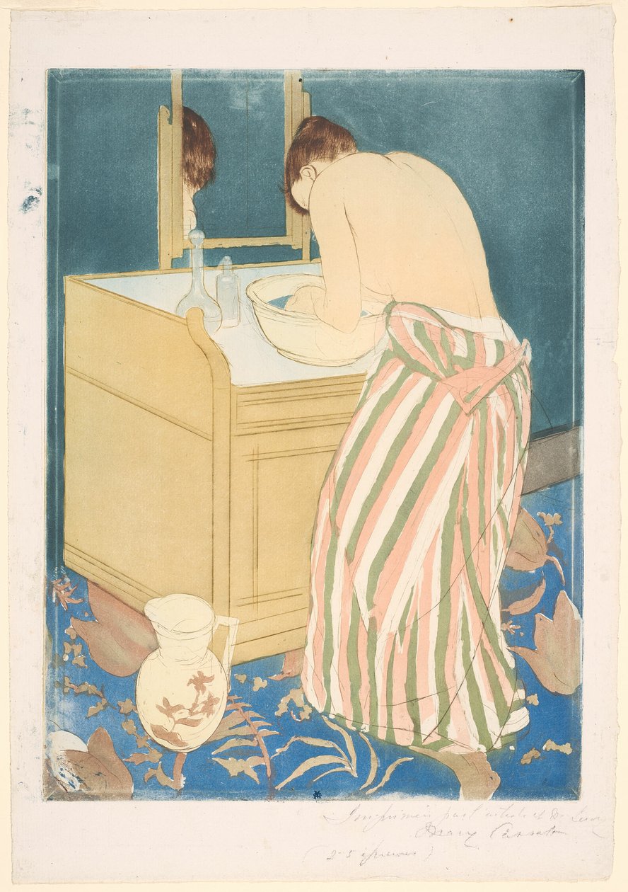Mulher a tomar banho de Mary Cassatt