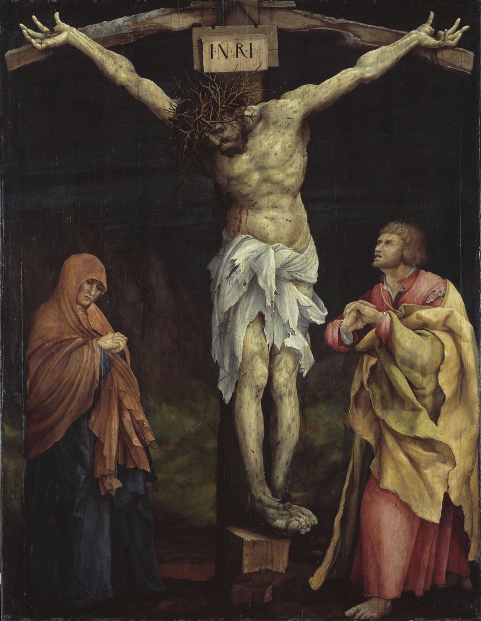 Cristo na cruz entre Maria e João de Matthias Grünewald