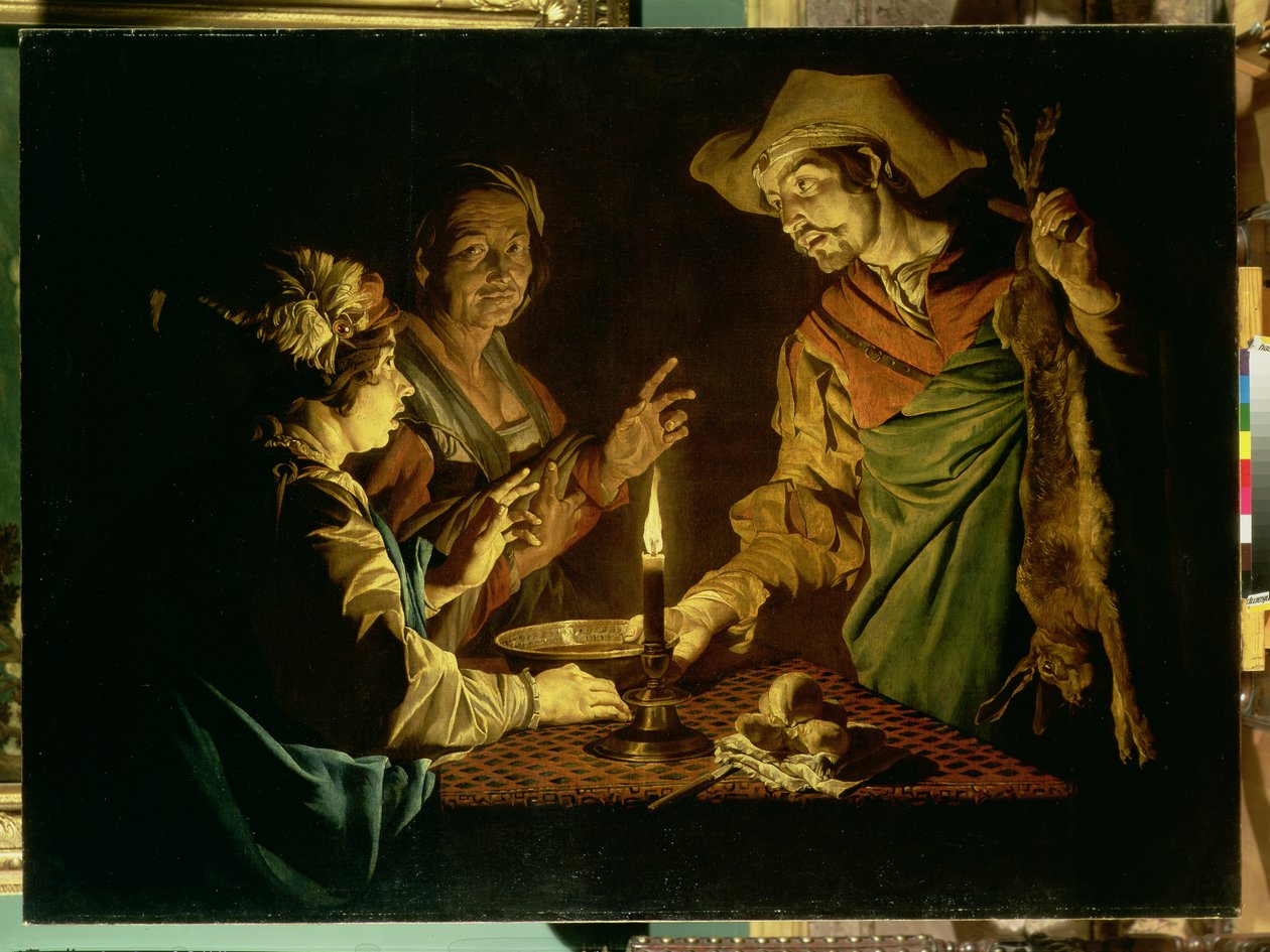 Esaú e Jacó, 1640 de Matthias Stomer
