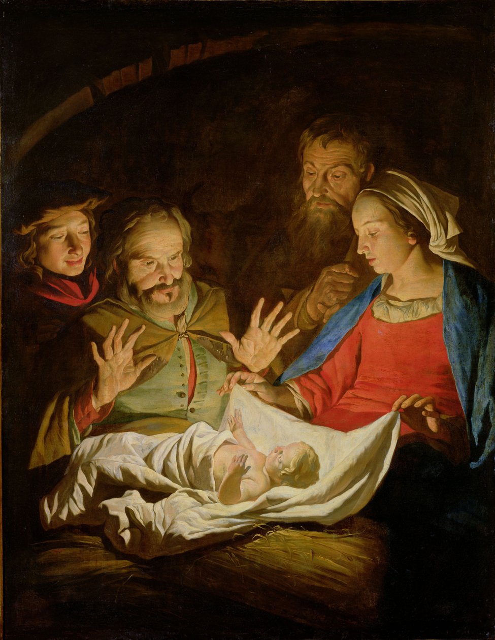 A adoração dos pastores de Matthias Stomer
