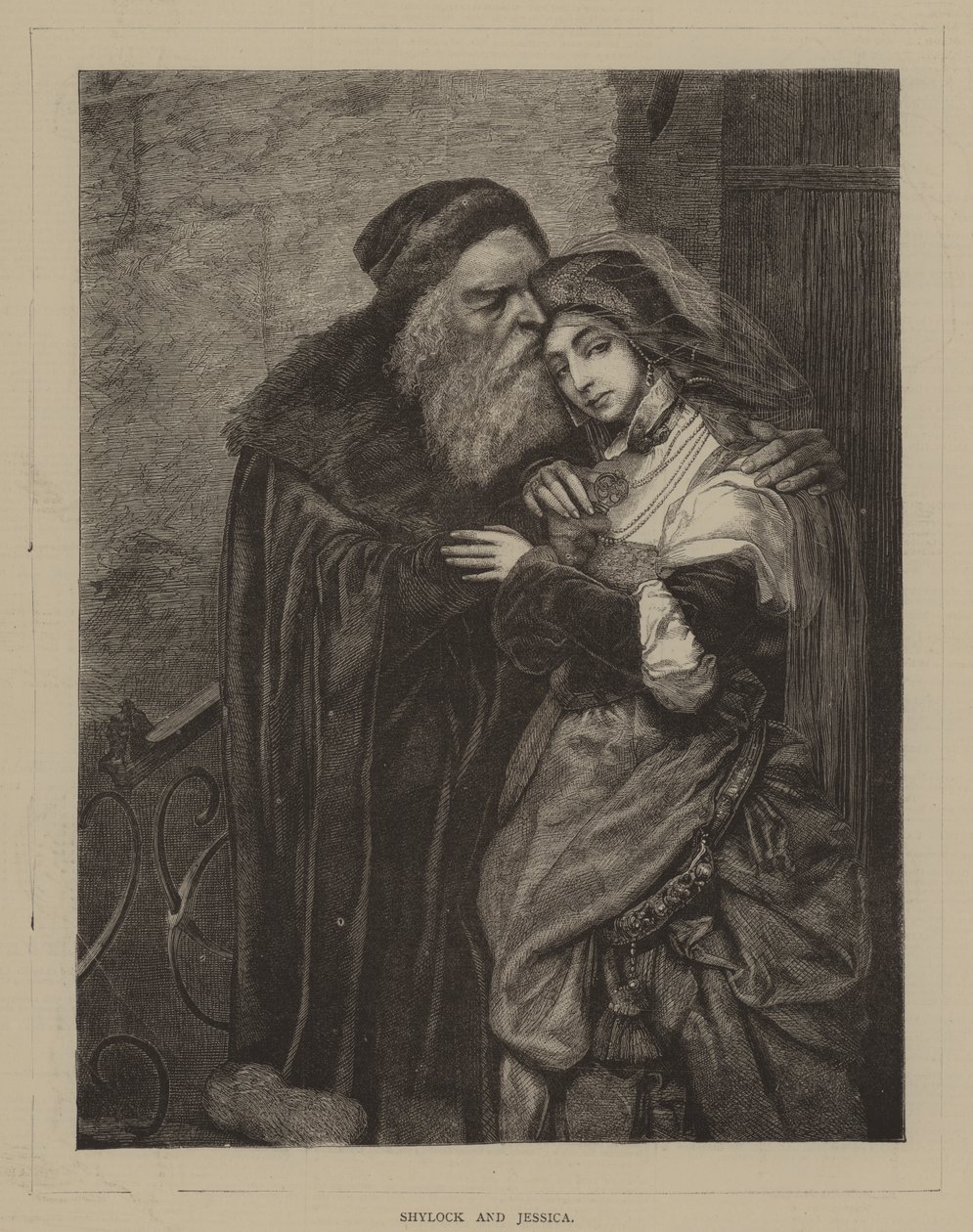 Shylock e Jessica (gravura) de Maurycy Gottlieb