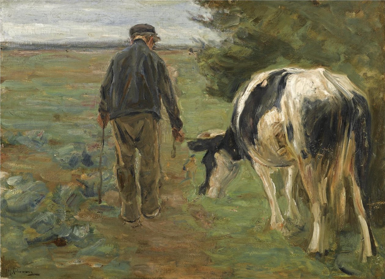 Agricultor com vaca de Max Liebermann