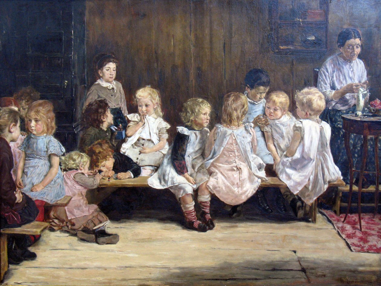 Kleinkinderschule em Amsterdã de Max Liebermann