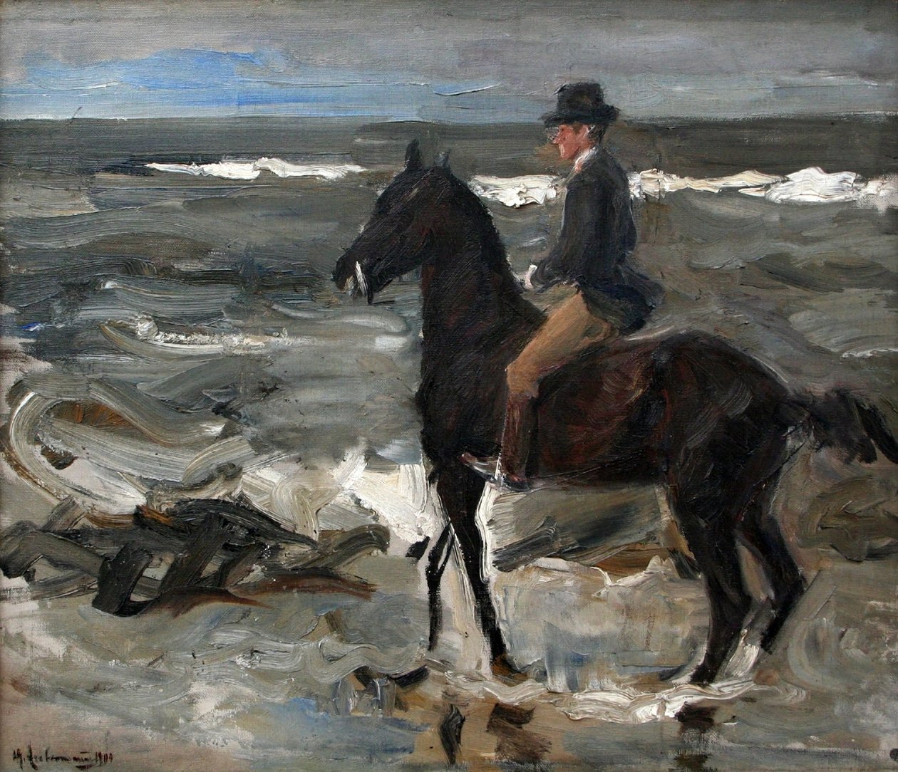 O Cavalier na praia de Max Liebermann
