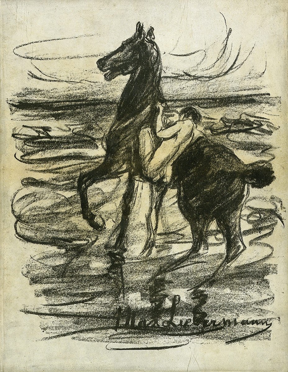 Cavaleiro nu na praia de Max Liebermann