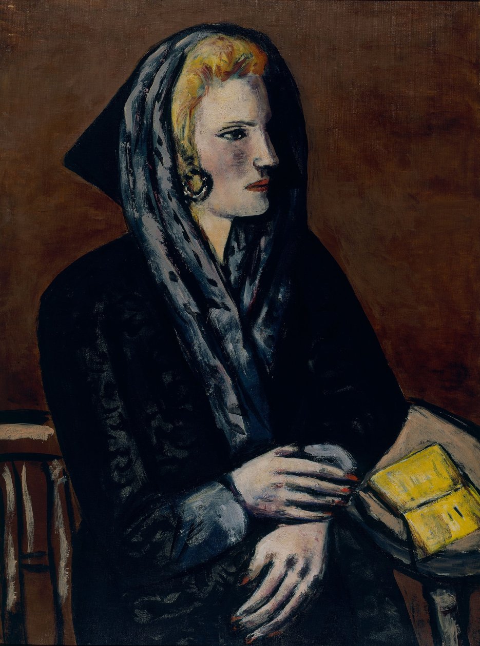 Senhora com capuchão cinzento de Max Beckmann