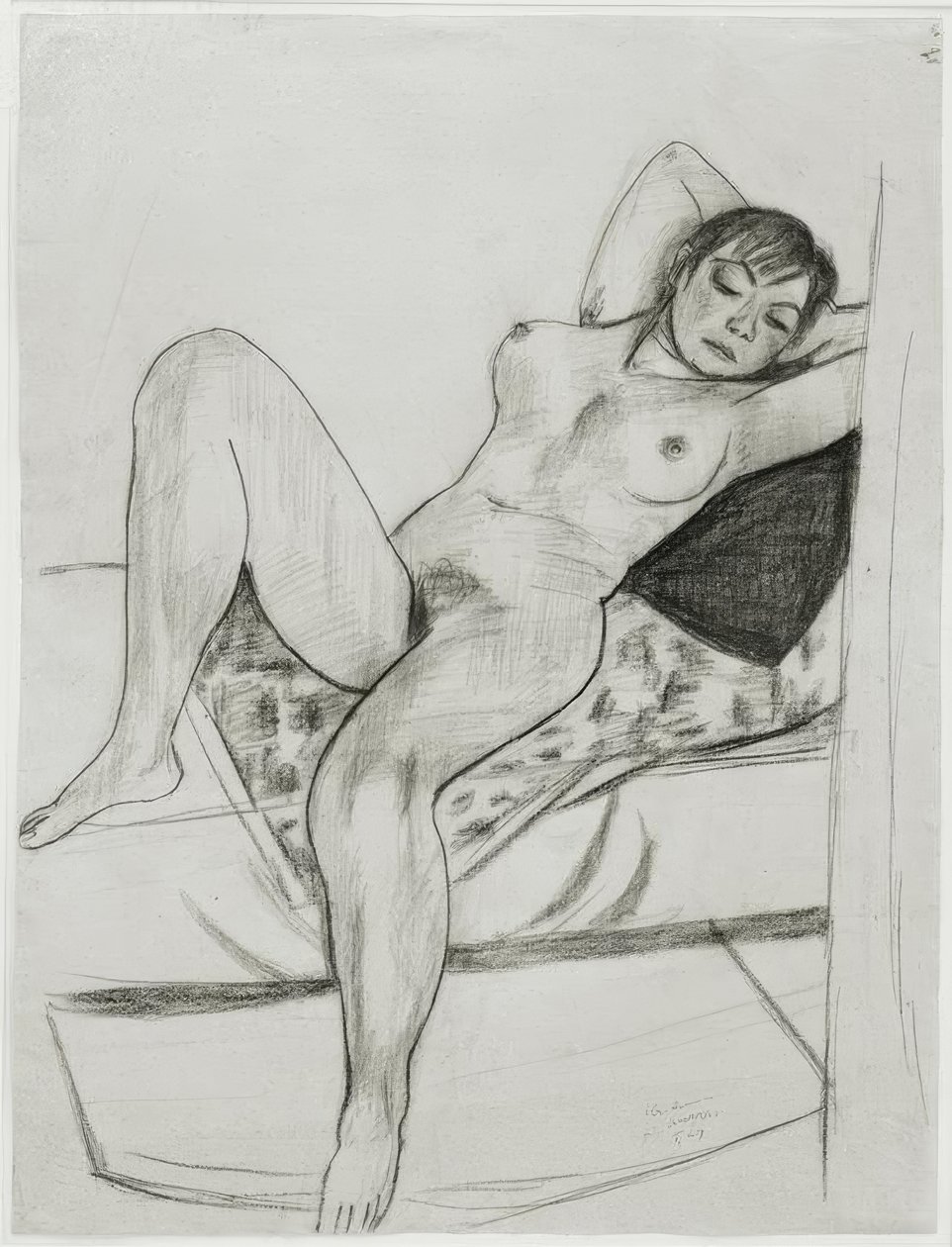 Mulher deitada, nua | Max Beckmann | Impressão de arte