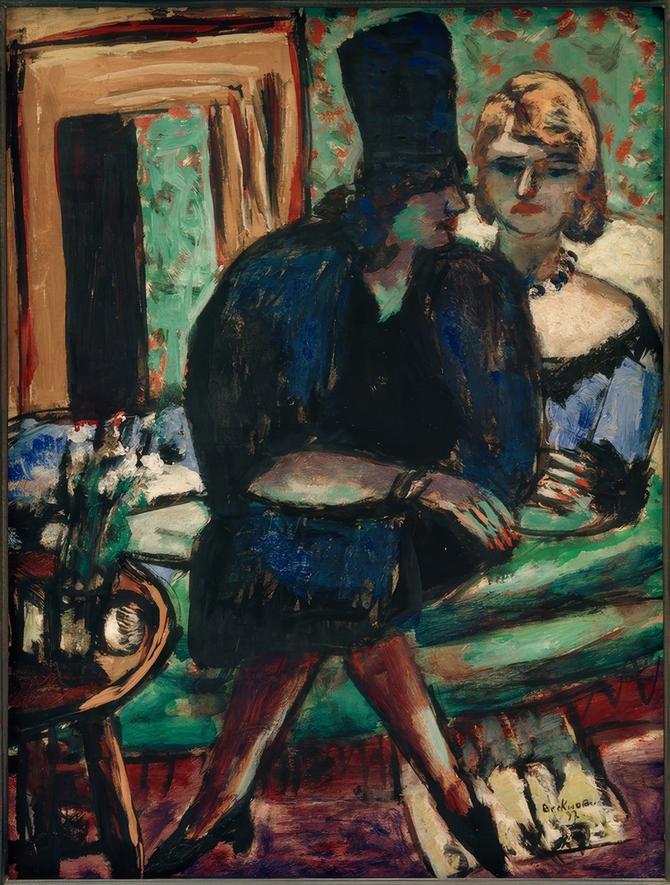 Duas mulheres no sofá. de Max Beckmann
