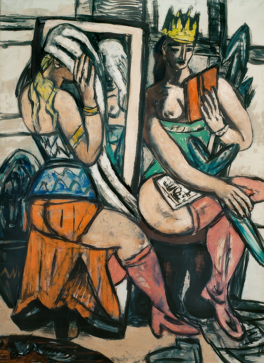 Duas atrizes no camarim de Max Beckmann
