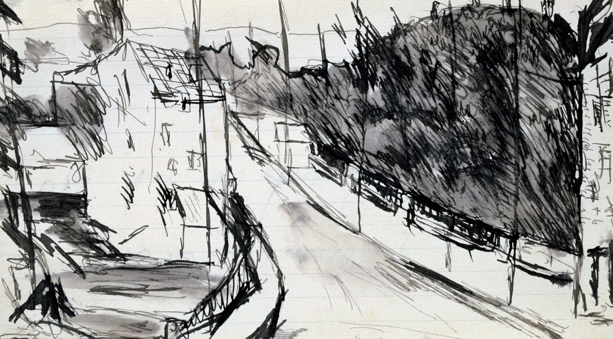 Rua dos subúrbios, c1900-1944 de Max Jacob