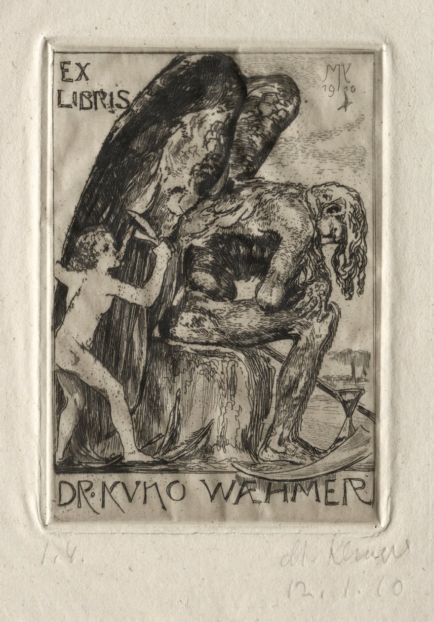 Ex Libris Dr. Waehmer antigo, 1910. de Max Klinger