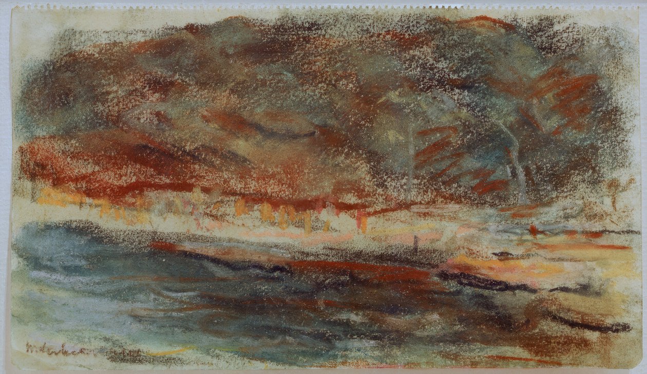 Noite paisagem em Hamburgo de Max Liebermann