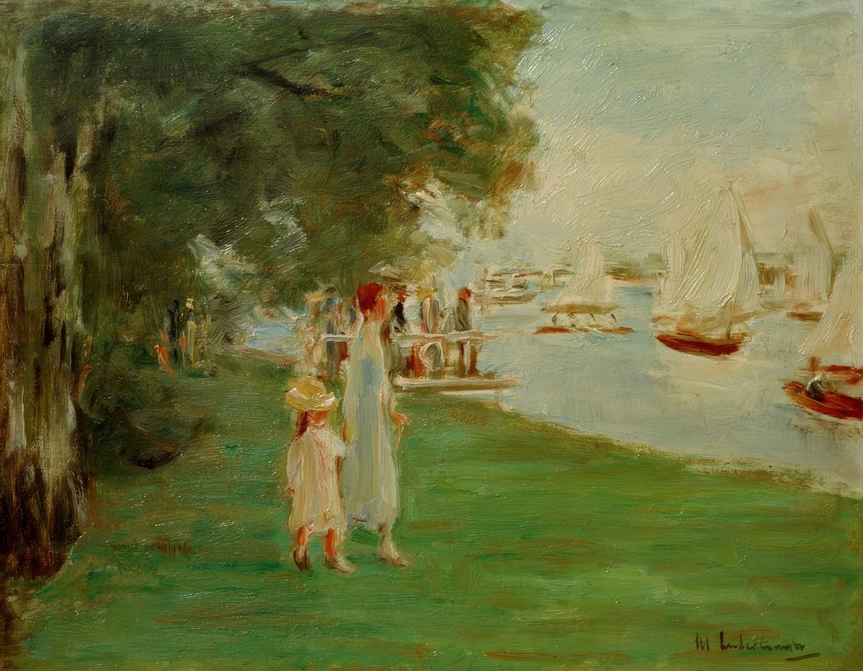 Caminhantes no Wannseeufer de Max Liebermann
