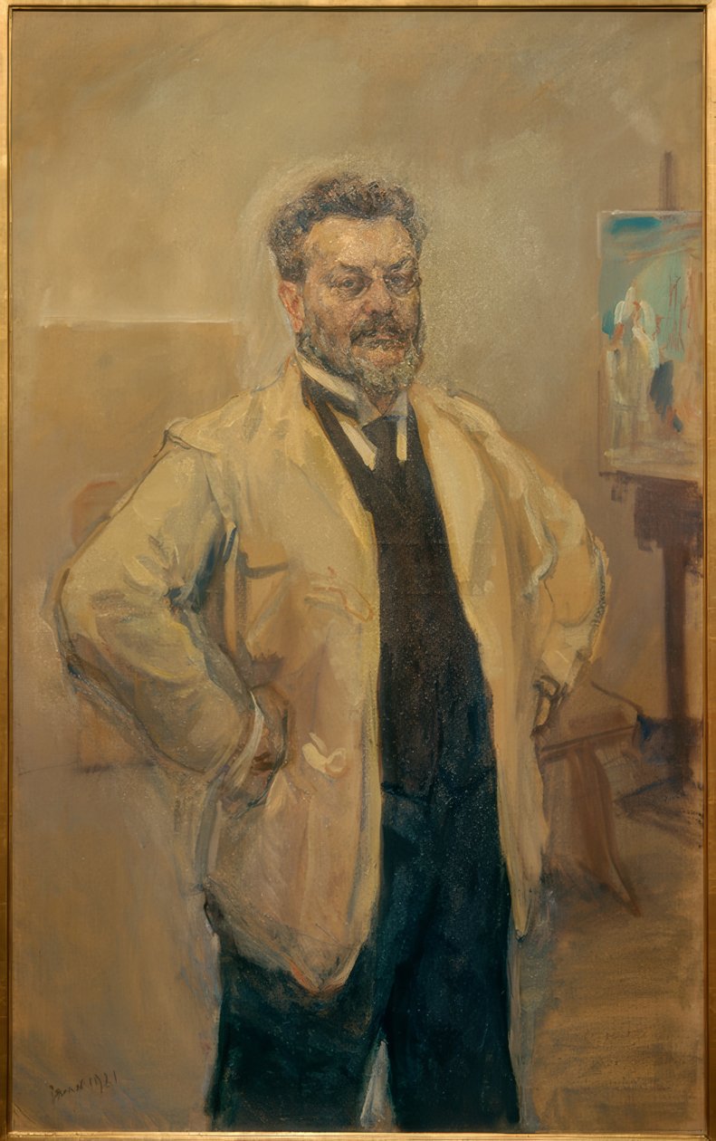 Grande auto-retrato no cavalete de Max Slevogt