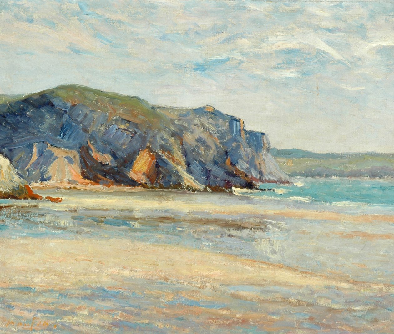 A praia em Morgat, Finistère, 1899 de Maxime Emile Louis Maufra