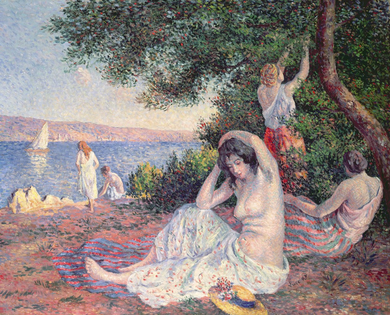 Mulheres tomando banho de Maximilien Luce