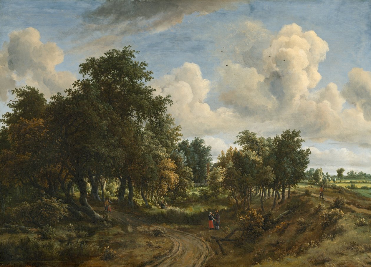 A Wooded Landscape, 1663. de Meindert Hobbema