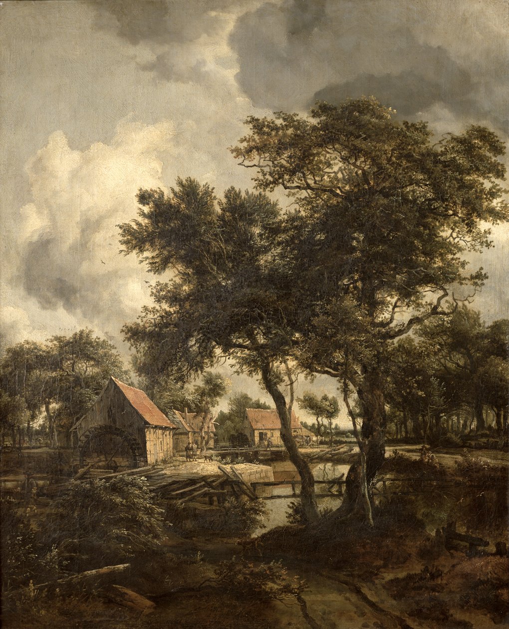 O moinho de água, c.1660 de Meindert Hobbema