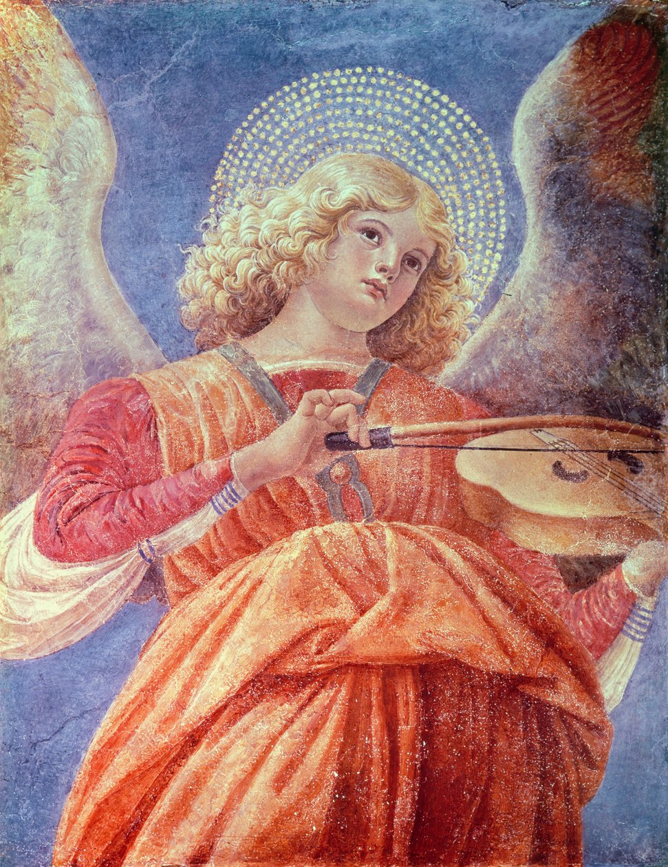 Anjo musical com violino (fresco) de Melozzo da Forli