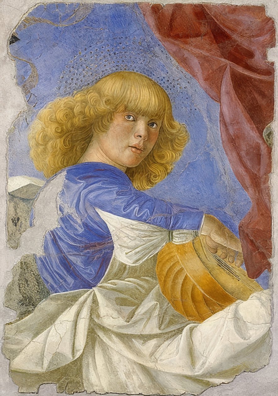 Anjo fazendo música. Por volta de 1480 de Melozzo da Forli