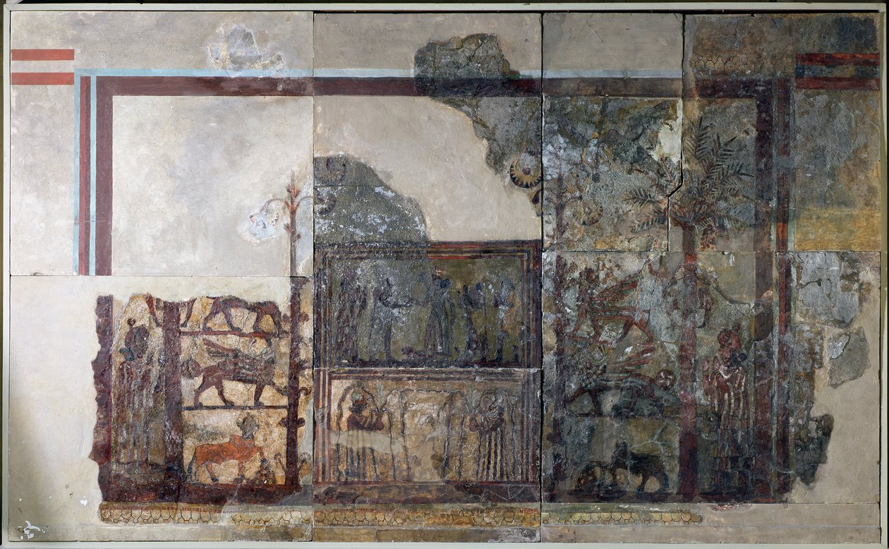 Zimri-Lim, rei de Mari, diante da deusa Ishtar, do palácio de Zimri-Lim, Mari, Médio Eufrates, 1778-1758 aC de Mesopotamian