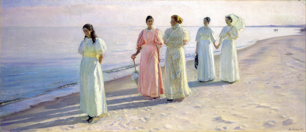 Um passeio na praia de Michael Peter Ancher