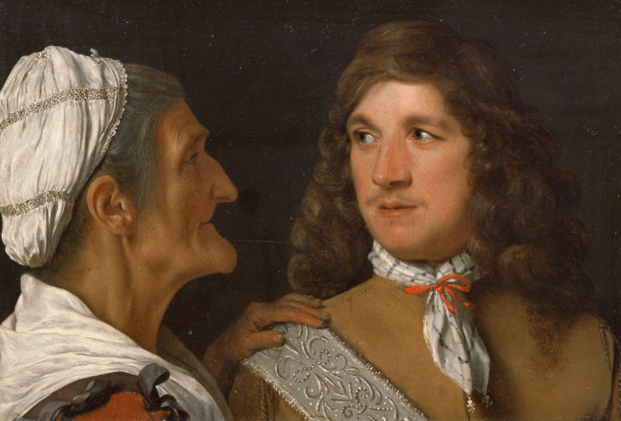 Um jovem e o Procuress (óleo em cobre) de Michael Sweerts