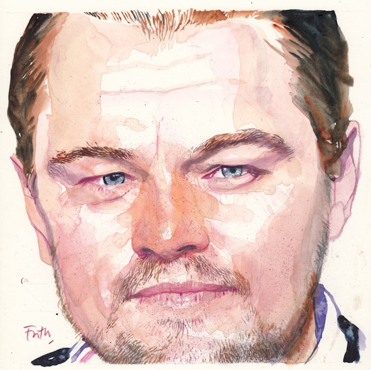 Leonardo DiCaprio, 2016 (aguarela) de Michael Frith