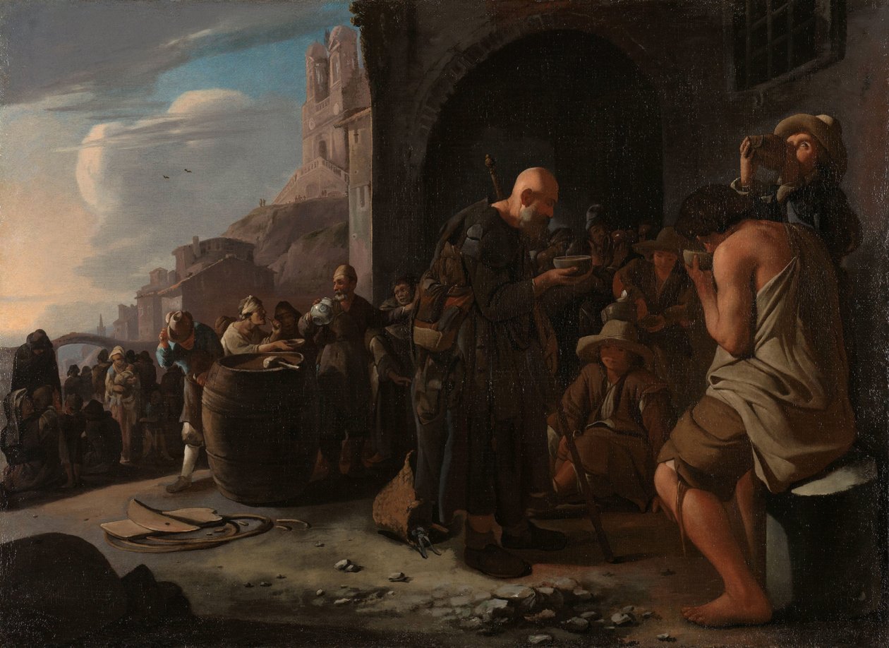 Refrescando o sedento De dorstigen laven de Michael Sweerts