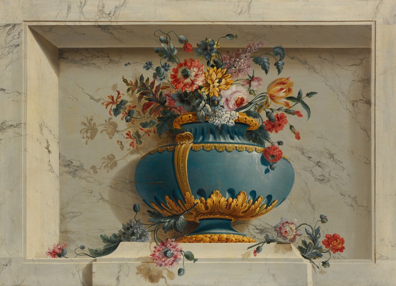 Vaso de flores em um nicho, c.1763-79 de Michel Bruno Bellenge
