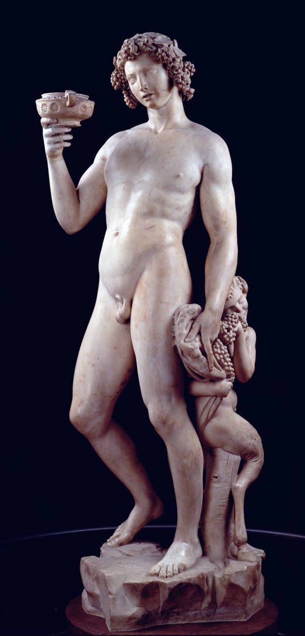 A embriaguez de Baco, 1496-97 (mármore) de Michelangelo Buonarroti