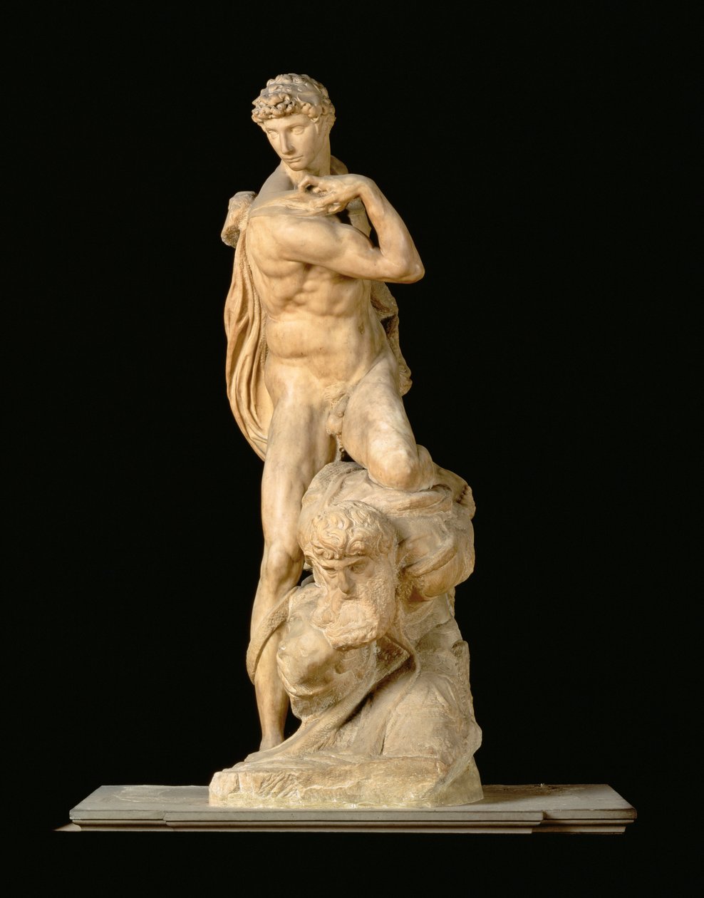 O gênio da vitória, 1532-34 (mármore) de Michelangelo Buonarroti