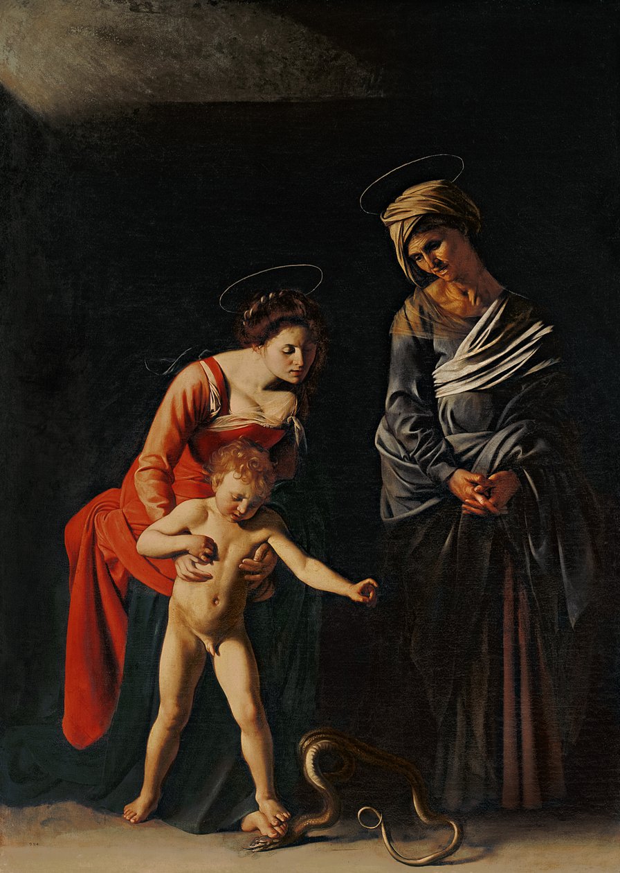 Madonna e criança com uma serpente, 1605 de Michelangelo Merisi Caravaggio