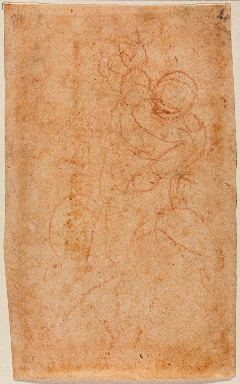 Homem sentado nu de Michelangelo Buonarroti