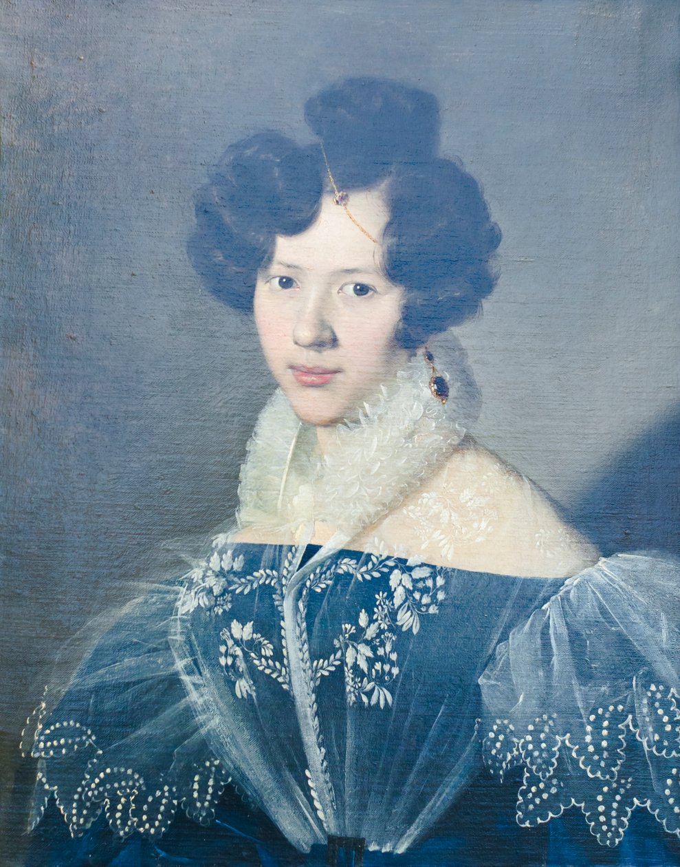 Retrato de uma jovem mulher de Michelangelo Grigoletti