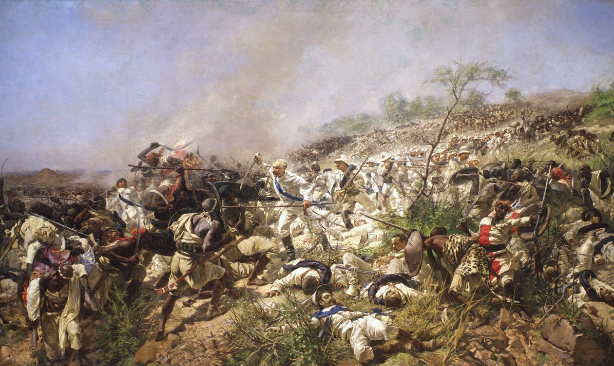 A Batalha de Dogali, 1896 de Michele Cammarano