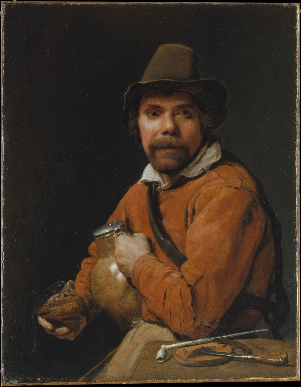 Homem segurando um jarro de Michiel Sweerts