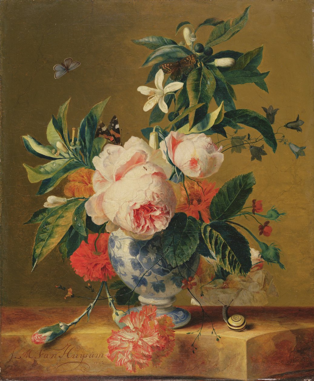 Um vaso de flores, 1729 de Michiel Van Huysum