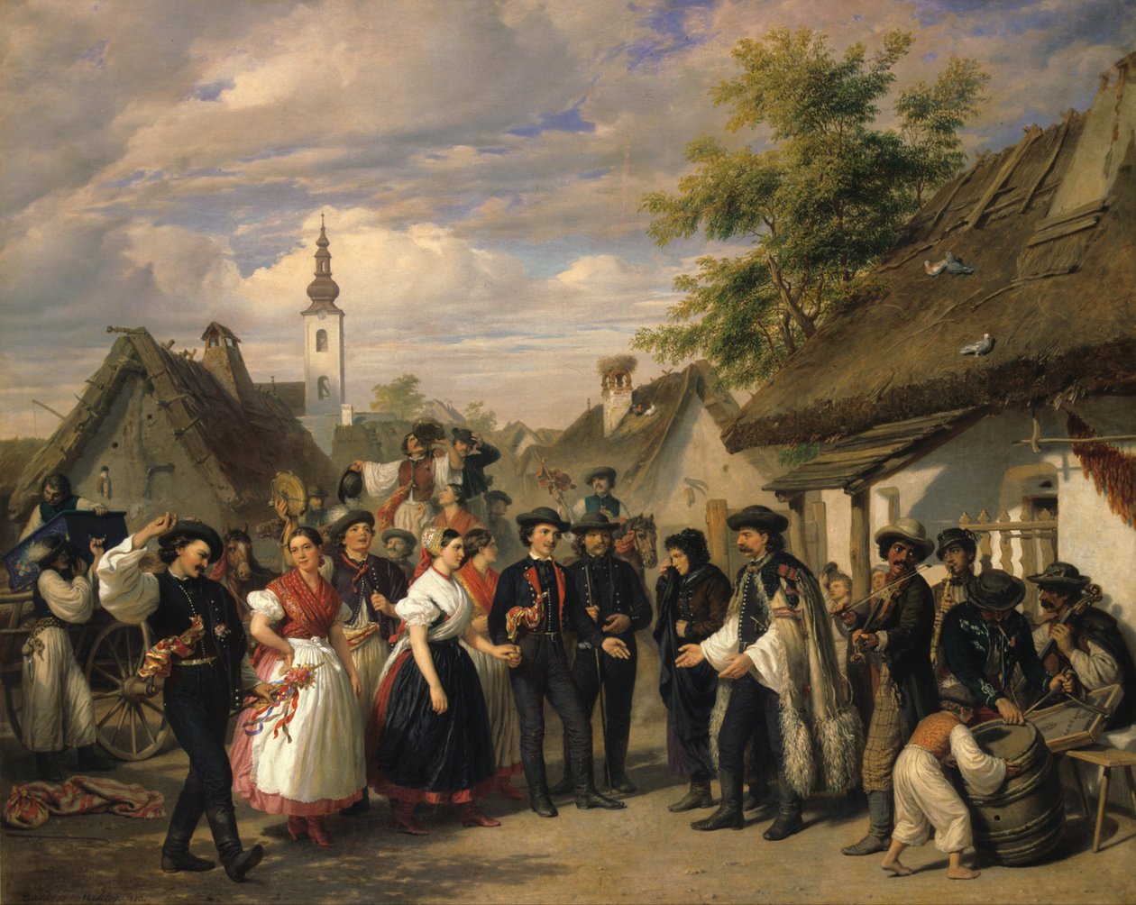A chegada da noiva de Miklós Barabás