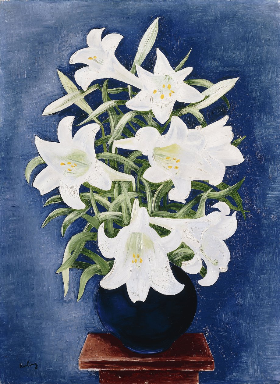 Vaso de lírios; Vaso de Lys de Moise Kisling