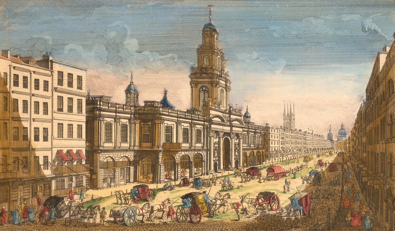 Vista do Royal Exchange, Londres, 1751 de Moithey Lainee