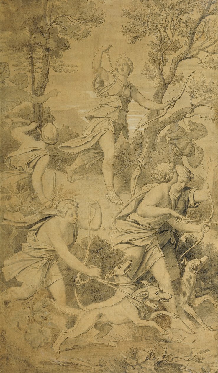 Diana com os seus companheiros de Moritz Ludwig von Schwind