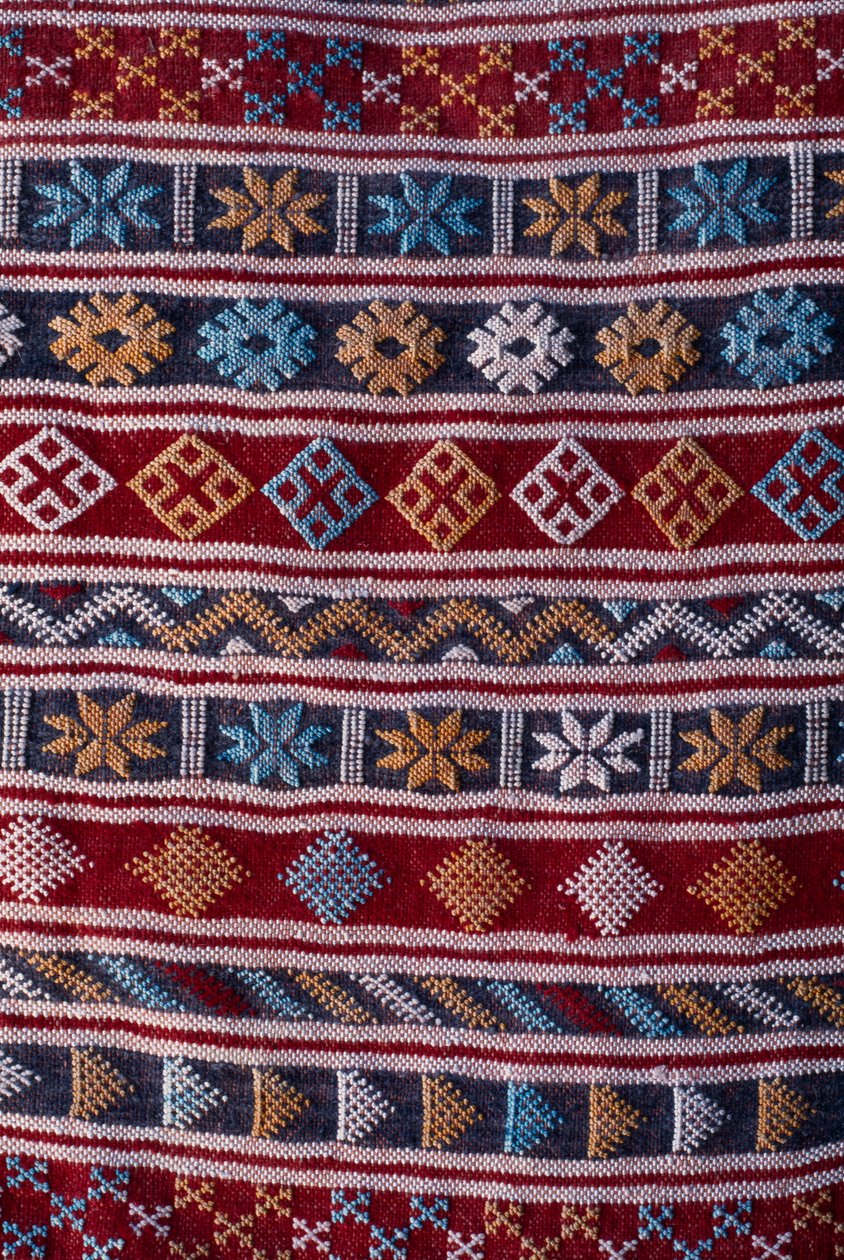 Tapete, detalhe (lã) de Moroccan School
