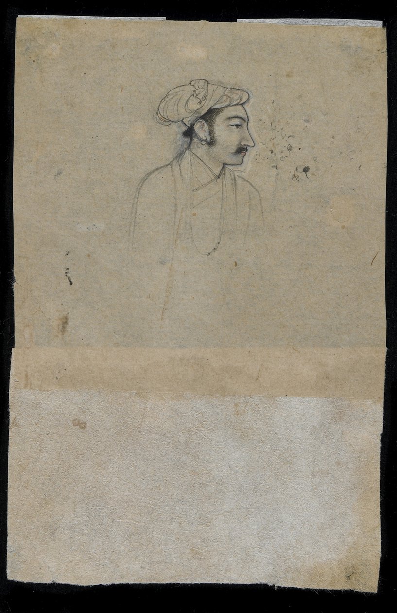 Sultão Khurram (Shah Jahan), c.1615 (tinta no papel) de Mughal School