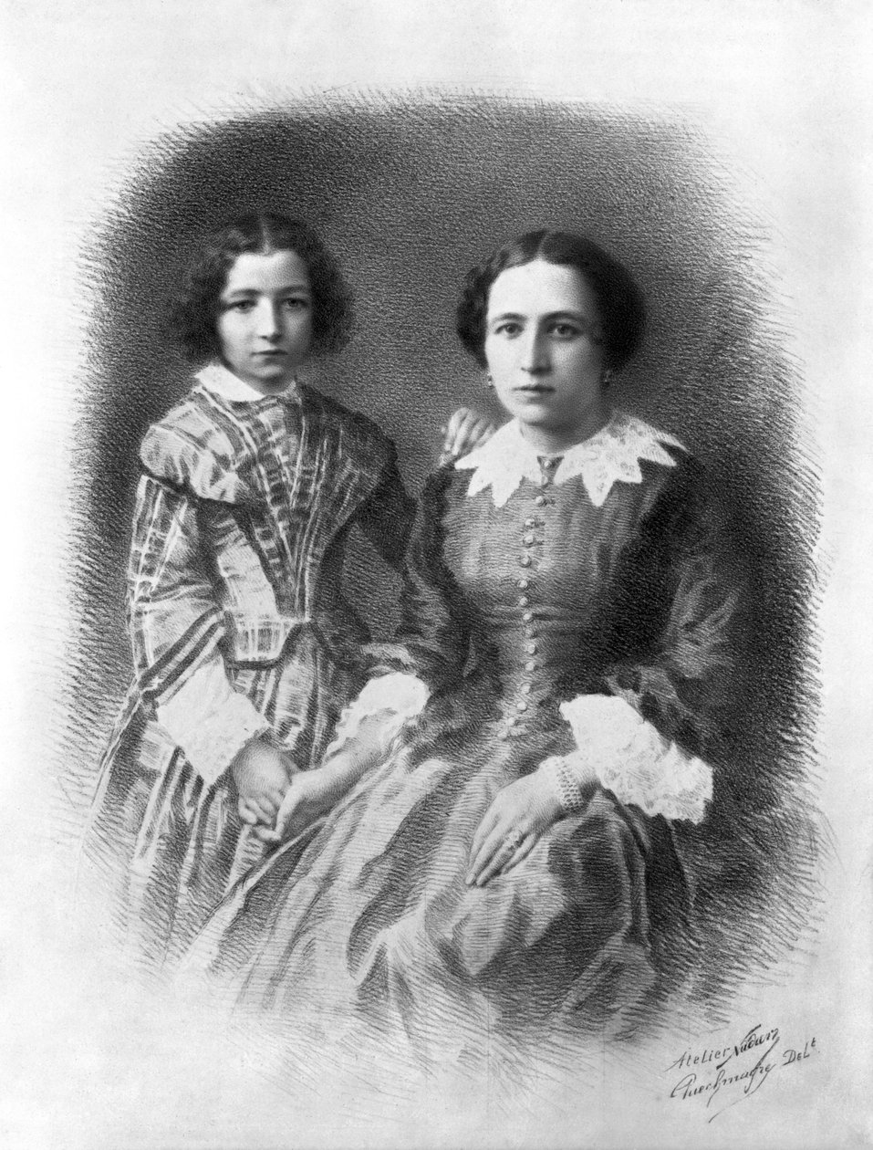 Sarah Bernhardt e sua mãe (1844-1923) de Nadar