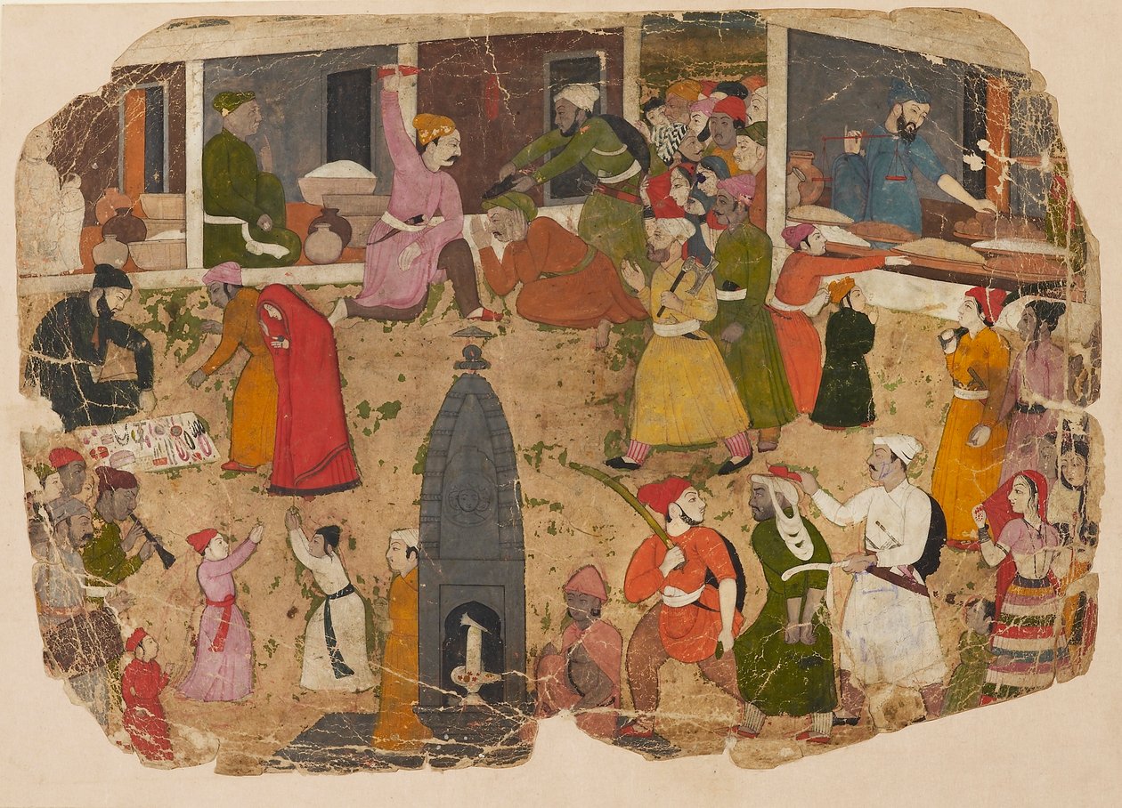 Uma comoção no bazar, 1750-1760 de Nainsukh