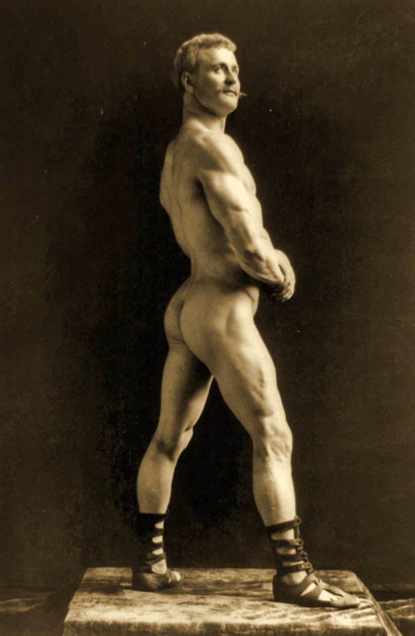 Eugen Sandow, na clássica pose greco-romana antiga, c.1893 de Napoleon Sarony