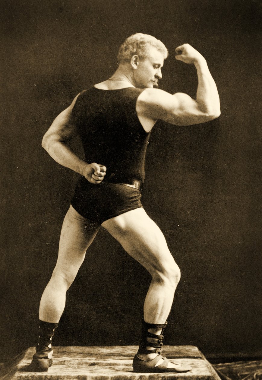 Eugen Sandow, na clássica pose greco-romana antiga, c.1893 de Napoleon Sarony