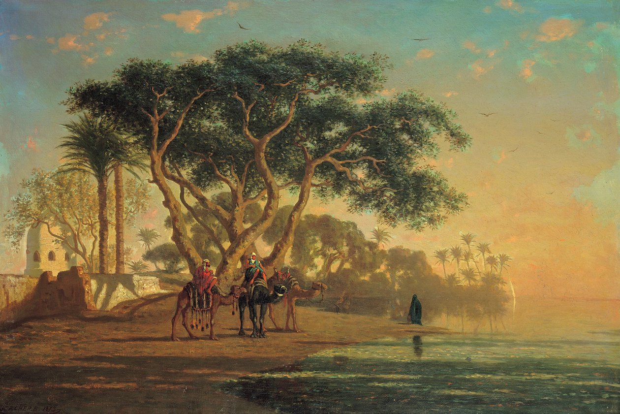 Oásis árabe, 1853 de Narcisse Berchere